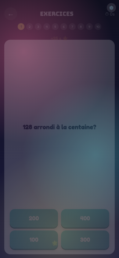 Un exercice qui rapporte 25 secondes de jeu